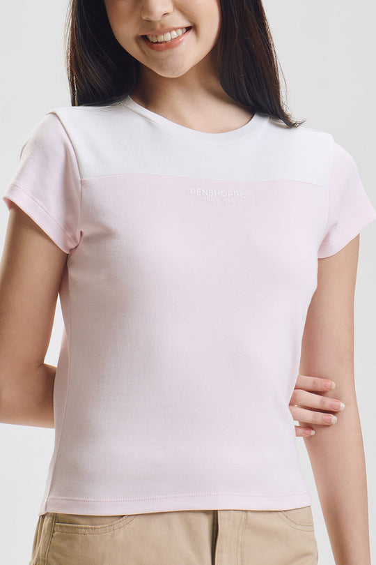 Slim Contrast Color Blocking T-Shirt with Branding