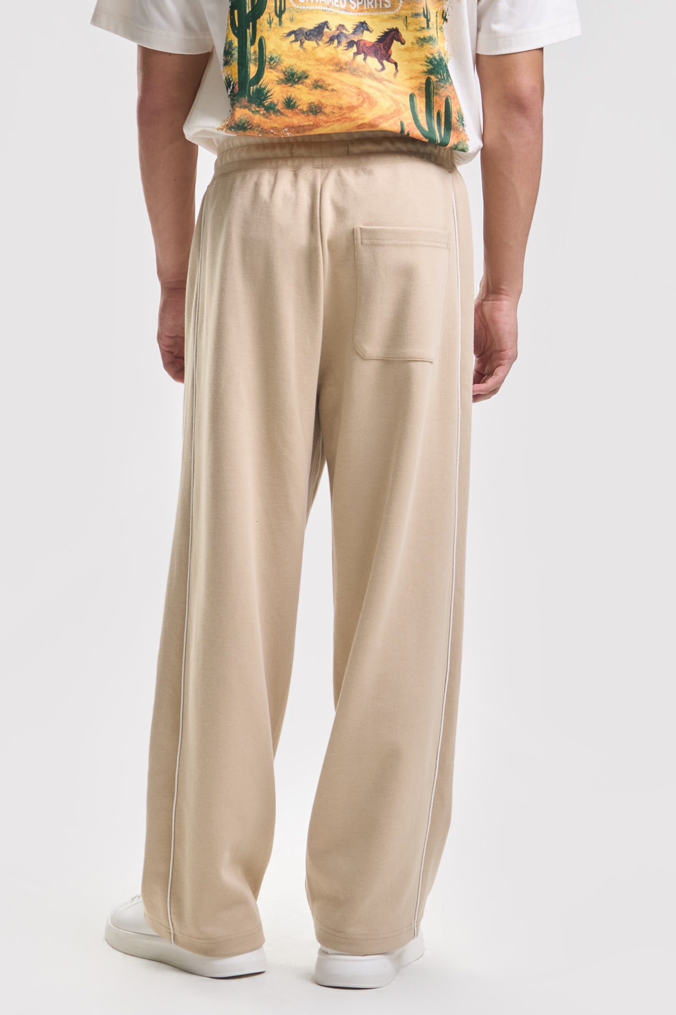 Baggy Sweat Pants with Side Piping