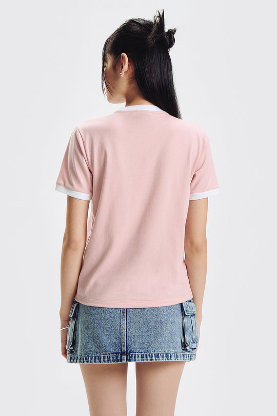 Penshoppe ❤️ Hello Kitty Relaxed Ringer Graphic T-Shirt