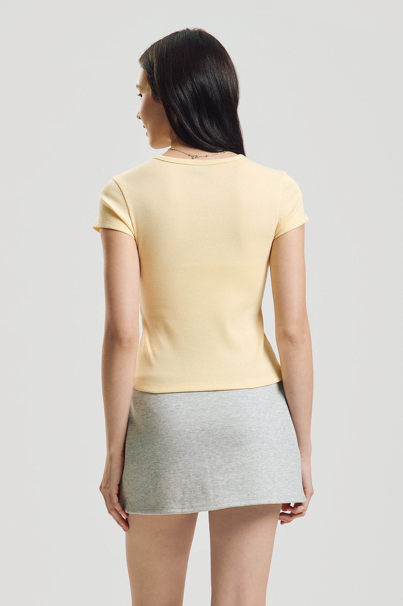 Slim Ribbed Knit T-Shirt with Branding