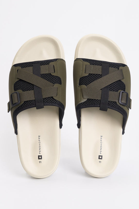Men's Criss-Cross Strap Slides