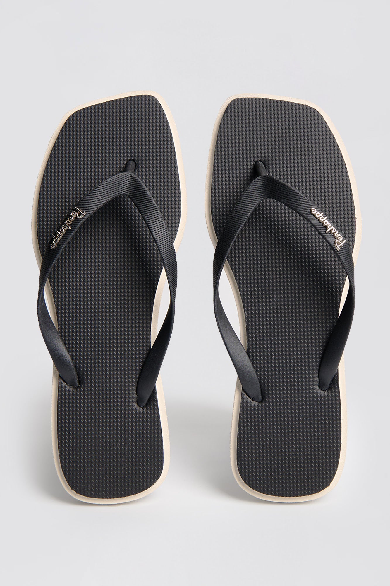 Women's Two-Tone Extended Square Toe Flip Flops