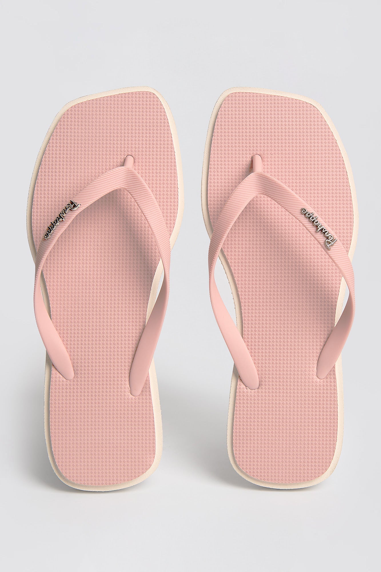Women's Two-Tone Extended Square Toe Flip Flops