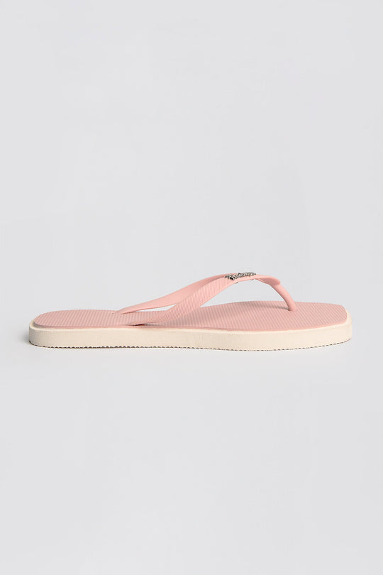 Women's Two-Tone Extended Square Toe Flip Flops