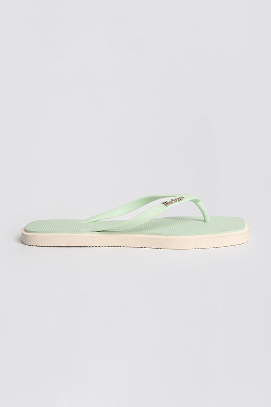 Women's Two-Tone Extended Square Toe Flip Flops