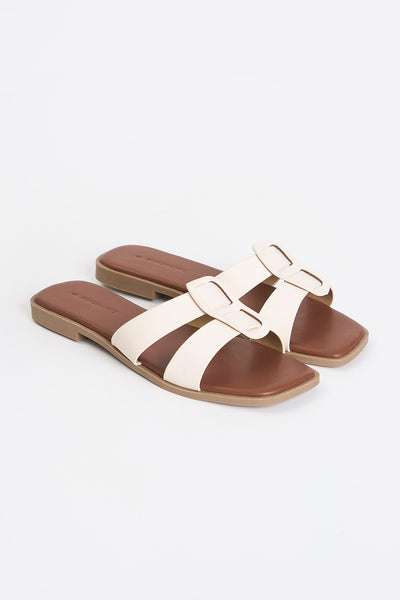 Women's Leather Slip On Sandals