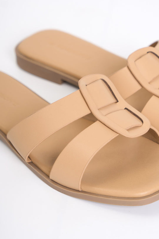 Women's Leather Slip On Sandals