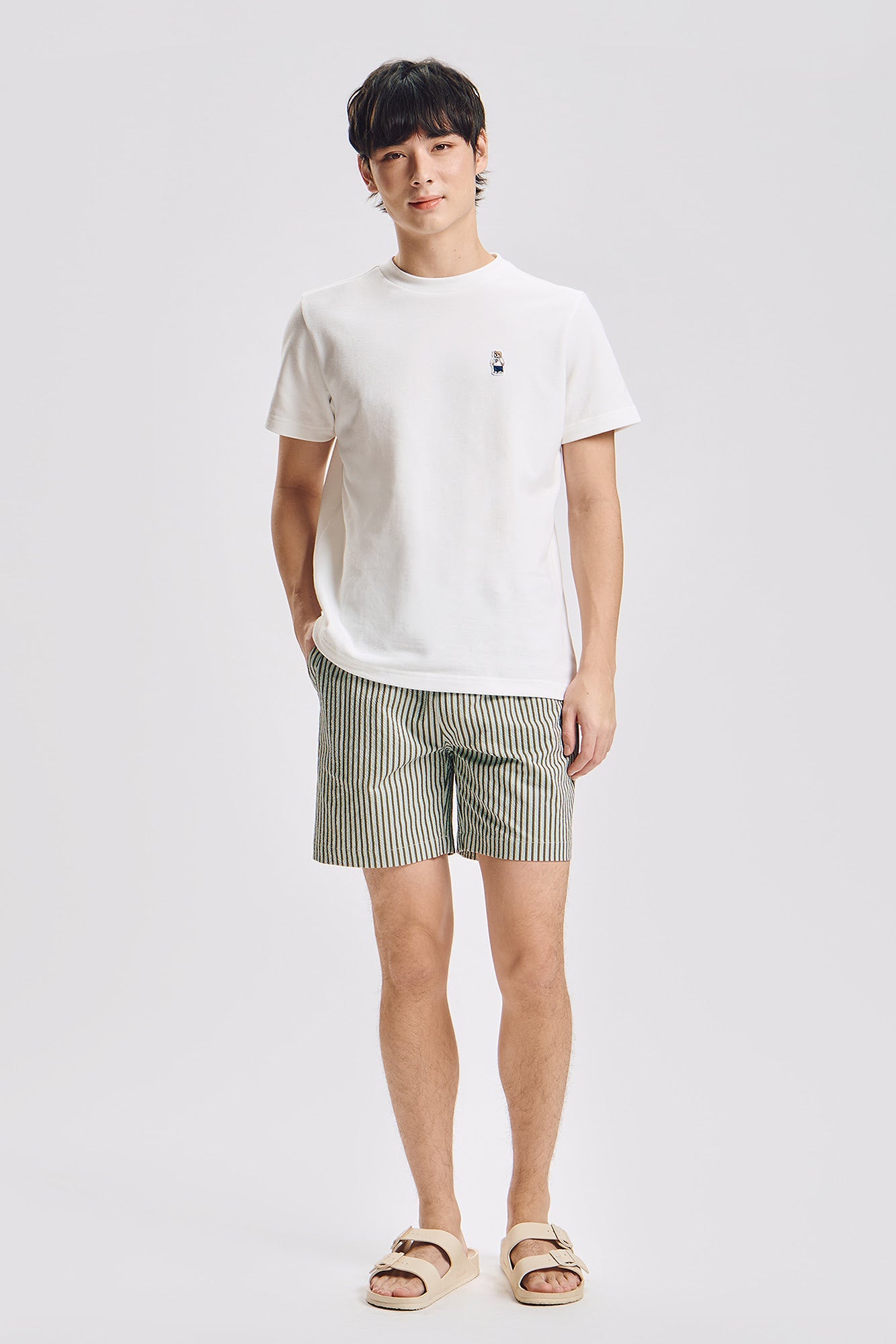 Modern Fit Swim Striped Seersucker Shorts