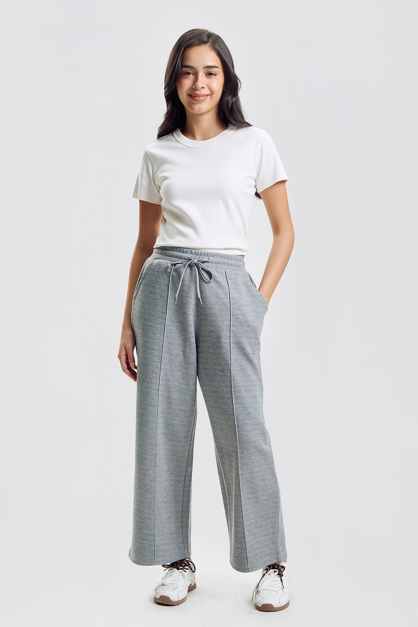 Wide Pintuck Interlock Pants