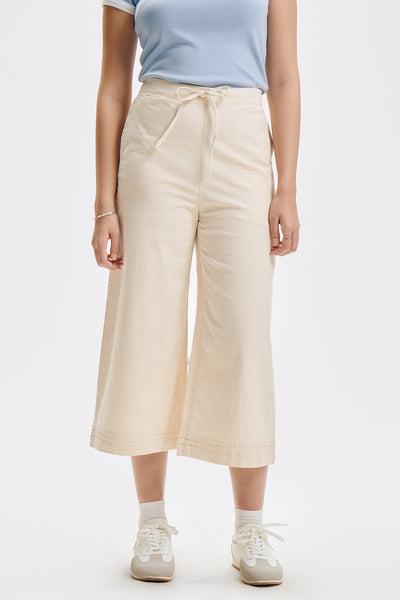 Drawstring Culottes with Pintuck Detail