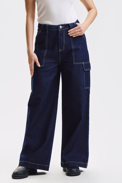 Wide Fit Cargo Jeans