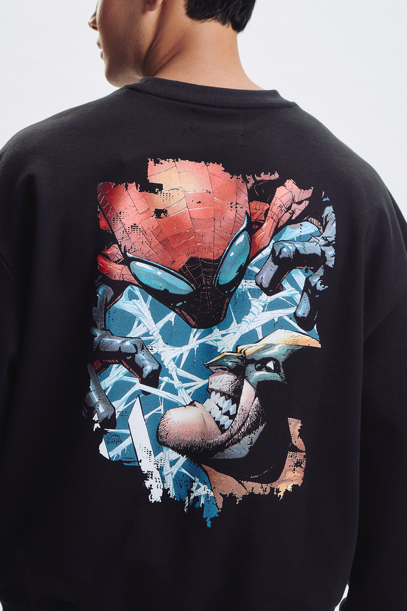 Penshoppe Marvel Spider-Man Relaxed Graphic Pullover Sweatshirt