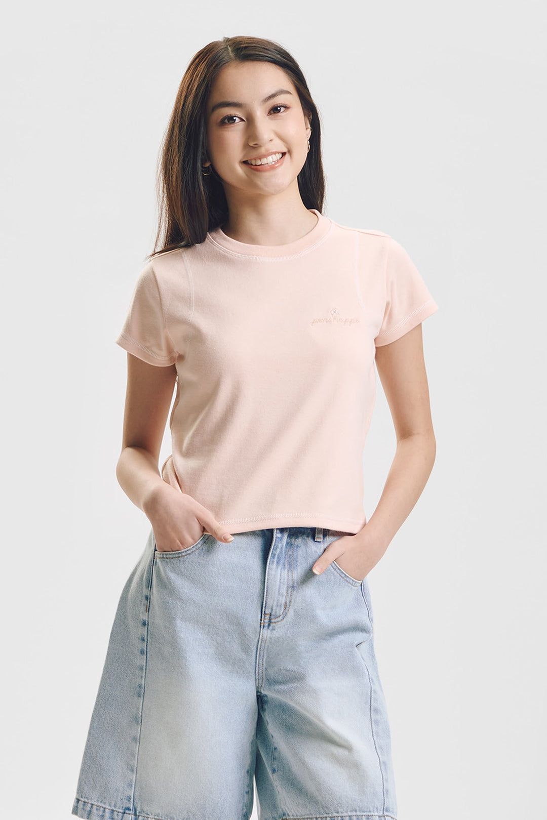 Penshoppe Contrast Detail Graphic T-Shirt