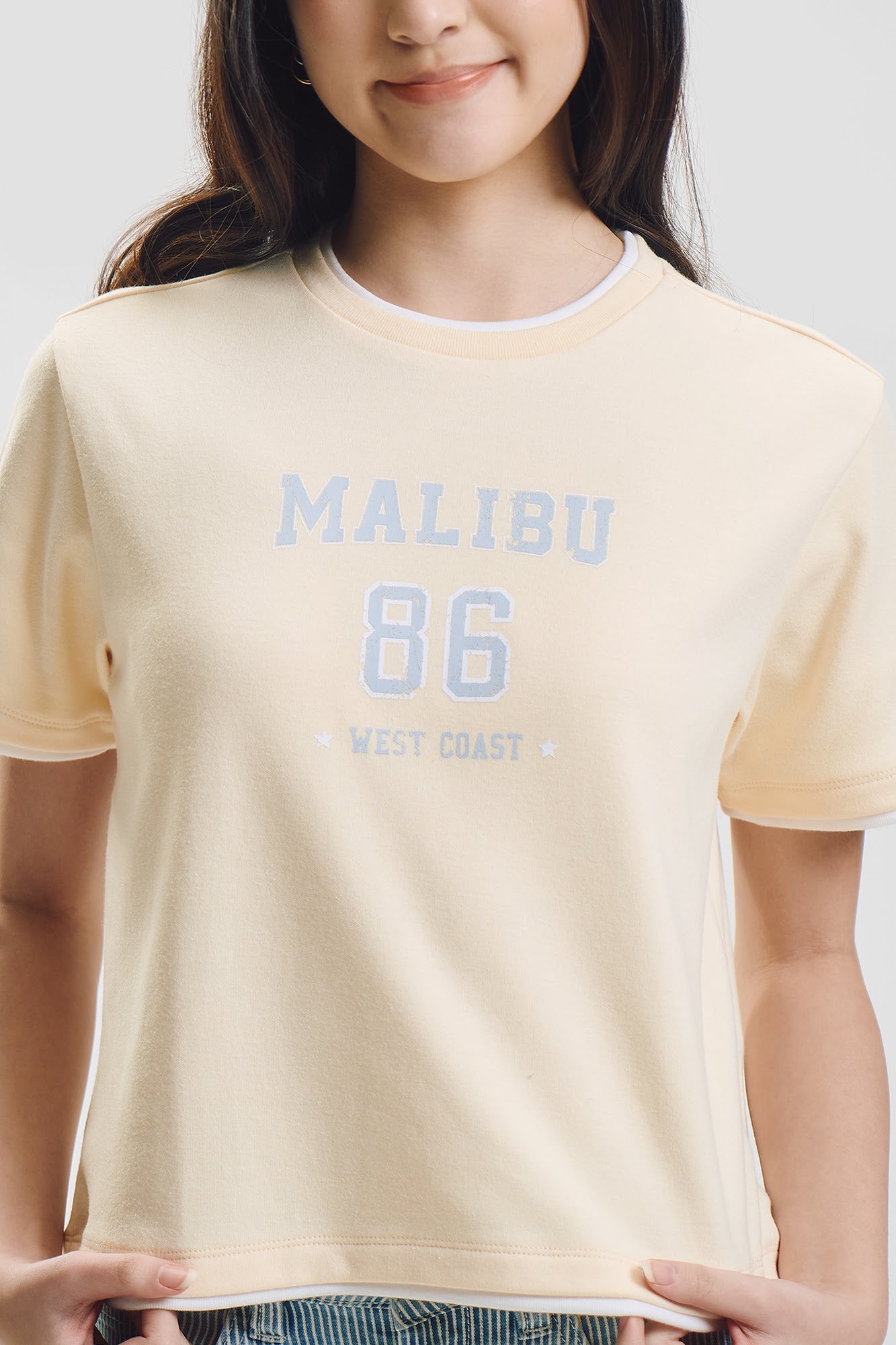 Malibu Relaxed Two-Fer Graphic T-Shirt
