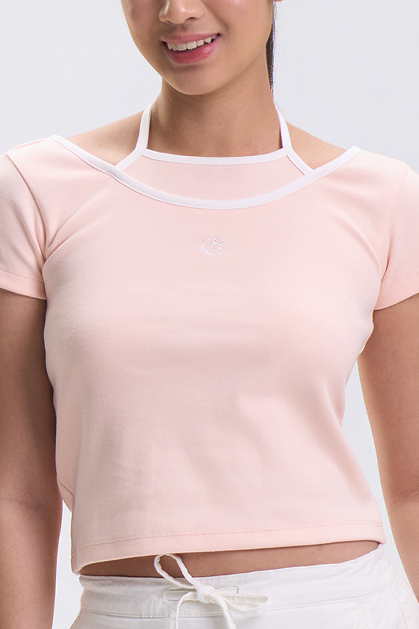 Slim Two-Fer Halter Neck Top