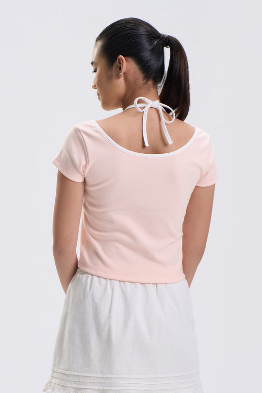 Slim Two-Fer Halter Neck Top