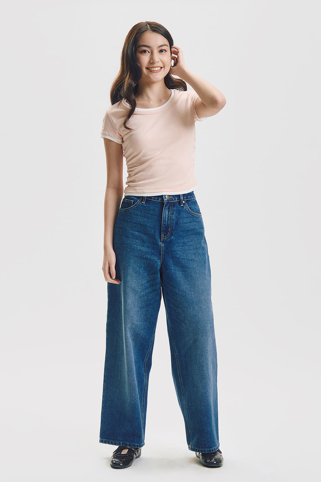 Slim Two-Fer Top with Side Gathering