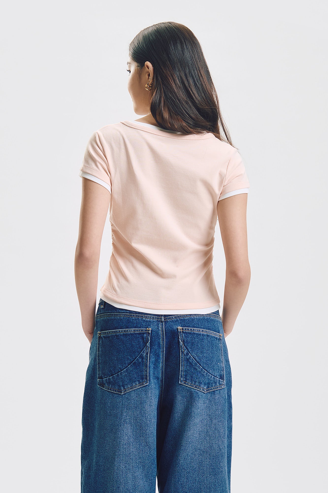 Slim Two-Fer Top with Side Gathering