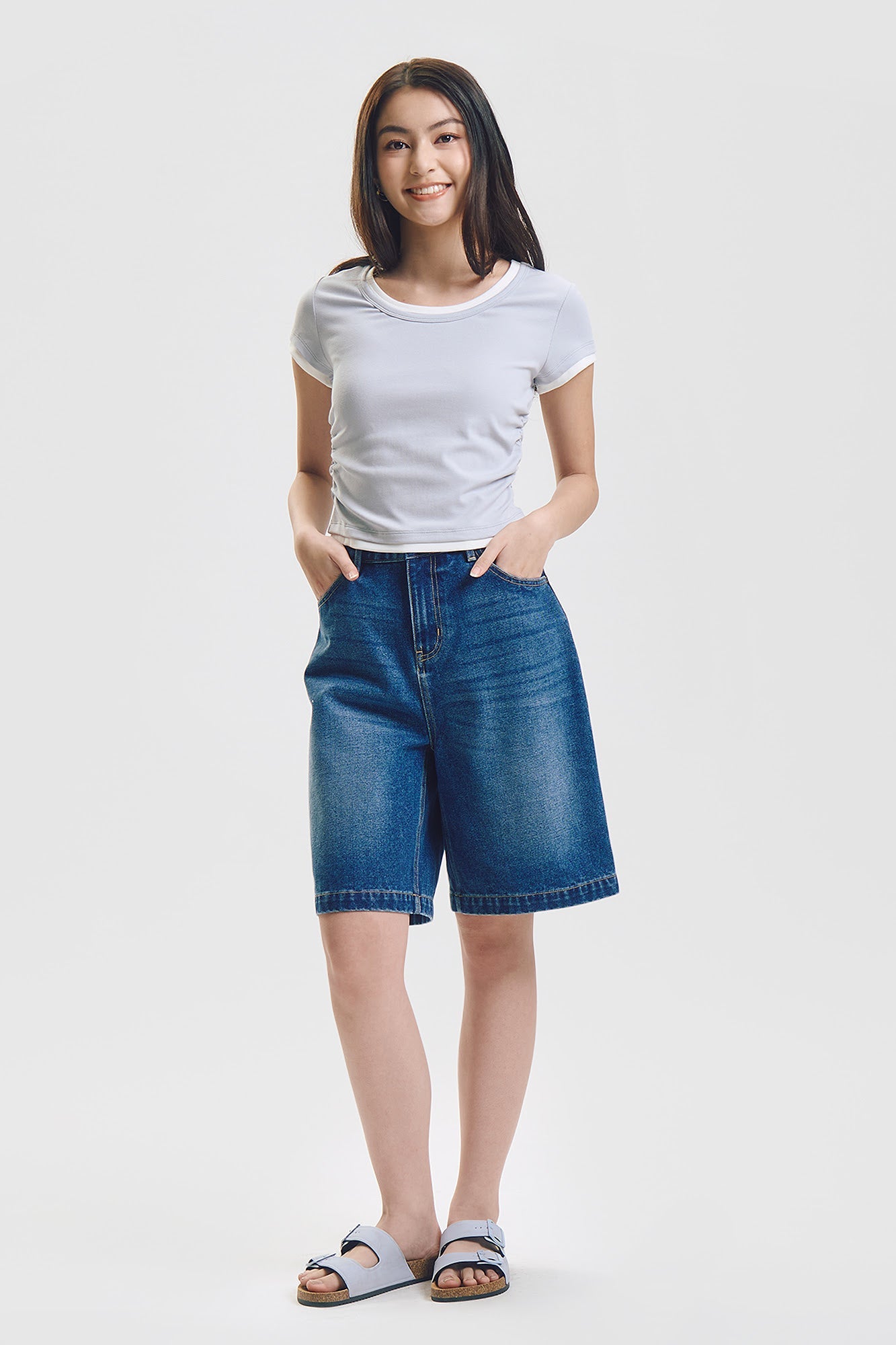 Slim Two-Fer Top with Side Gathering