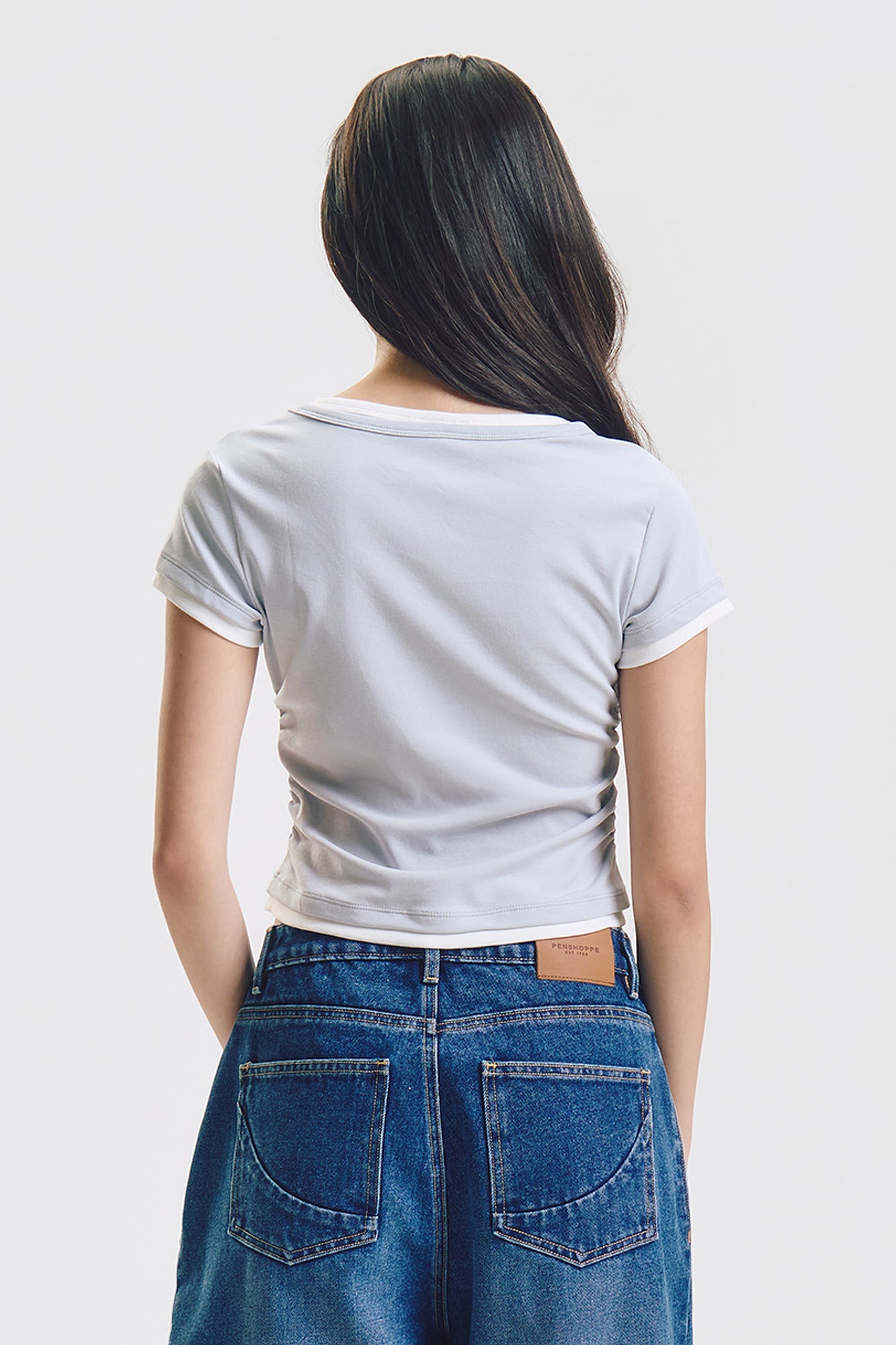 Slim Two-Fer Top with Side Gathering