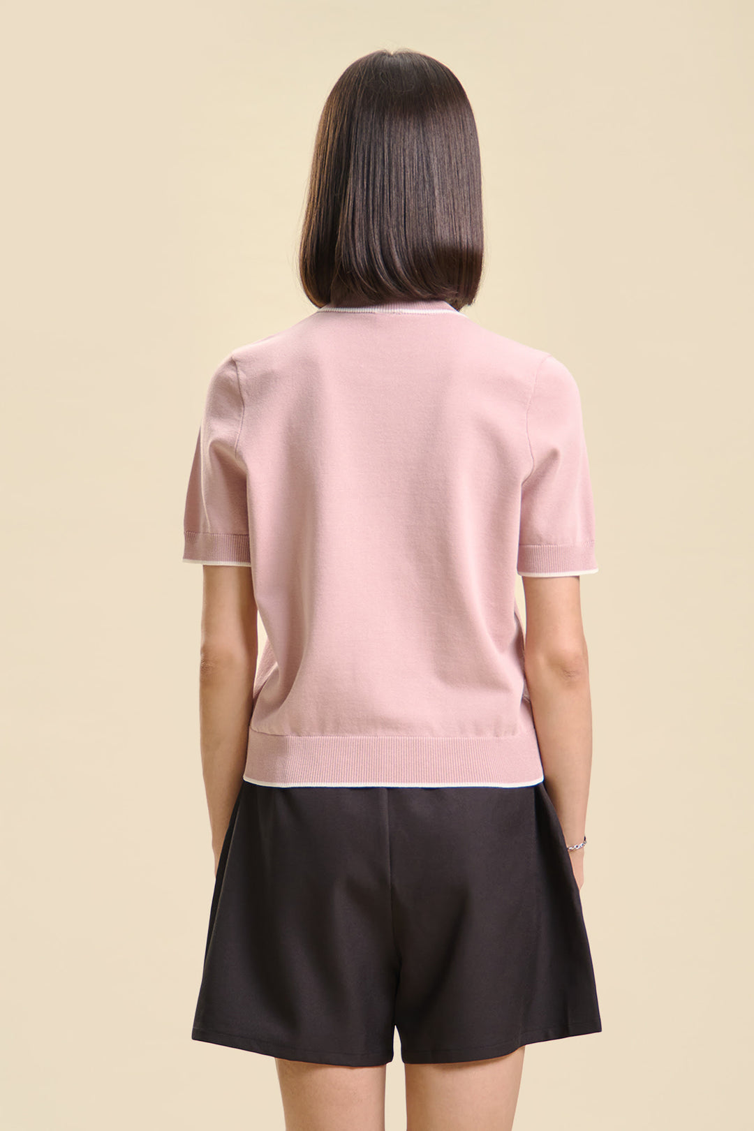 Dress Code Relaxed Knit Top with Contrast Detail