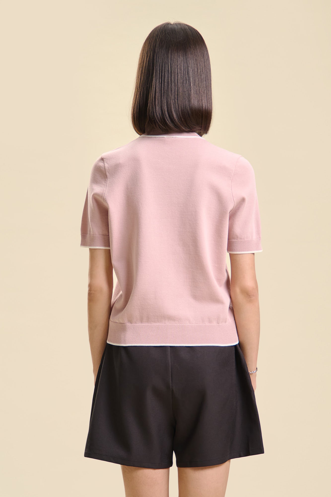 Dress Code Relaxed Knit Top with Contrast Detail