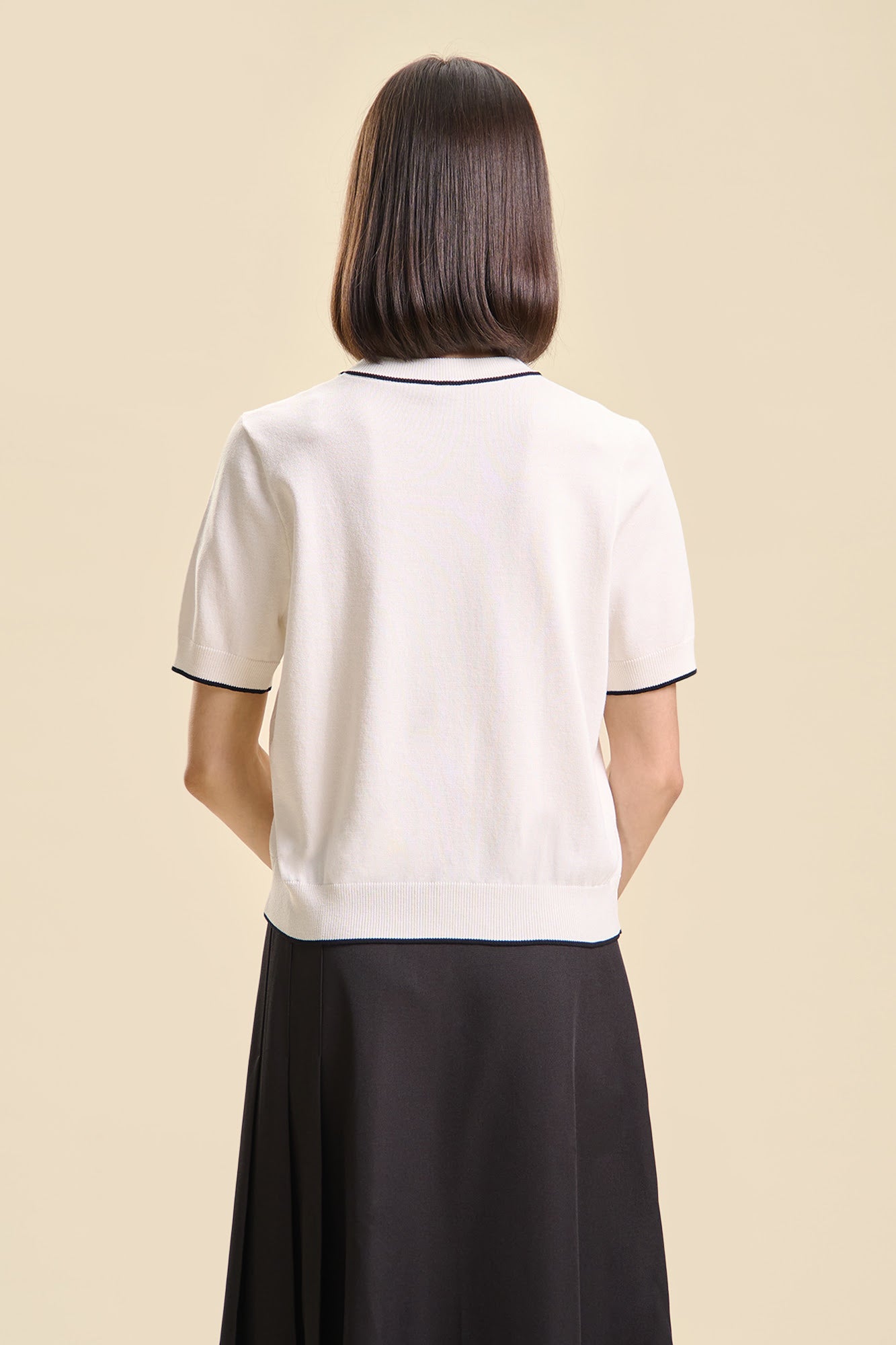 Dress Code Relaxed Knit Top with Contrast Detail