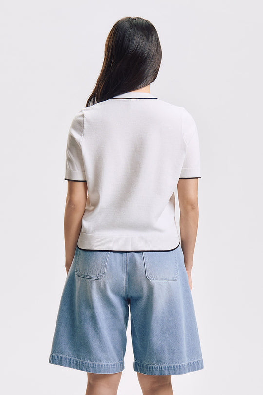 Dress Code Relaxed Knit Top with Contrast Detail