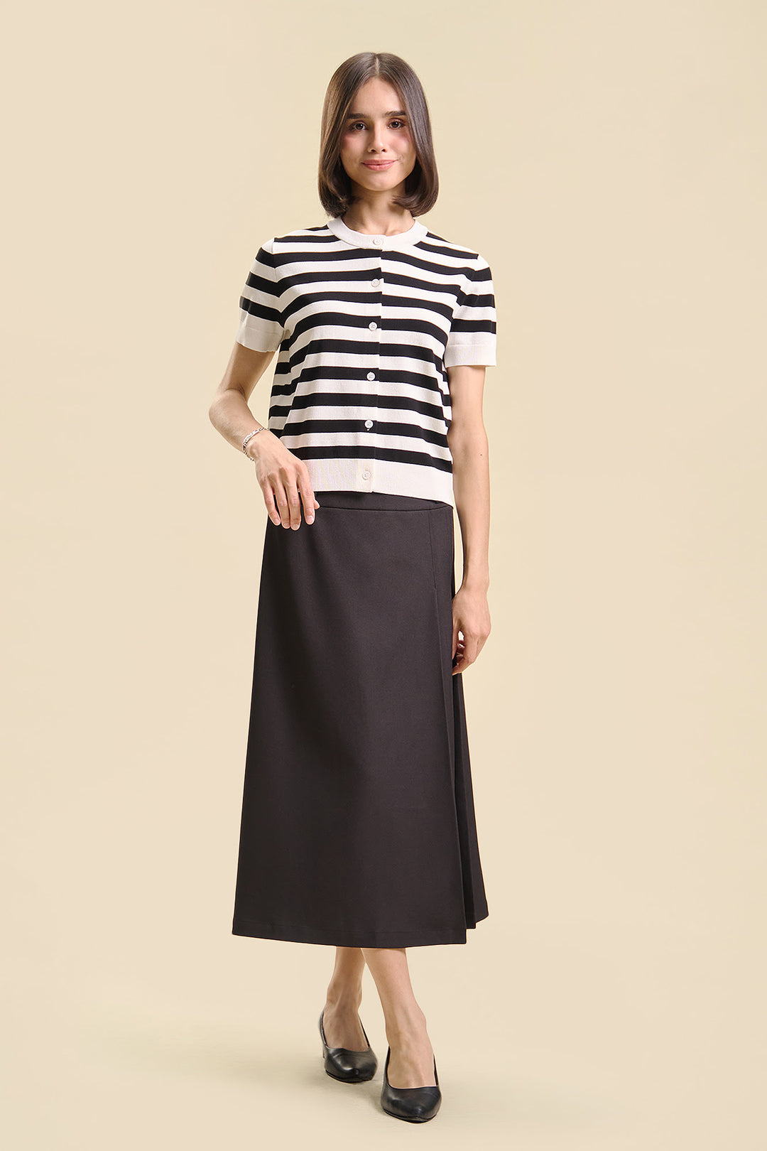Dress Code Striped Light Knit Cardigan