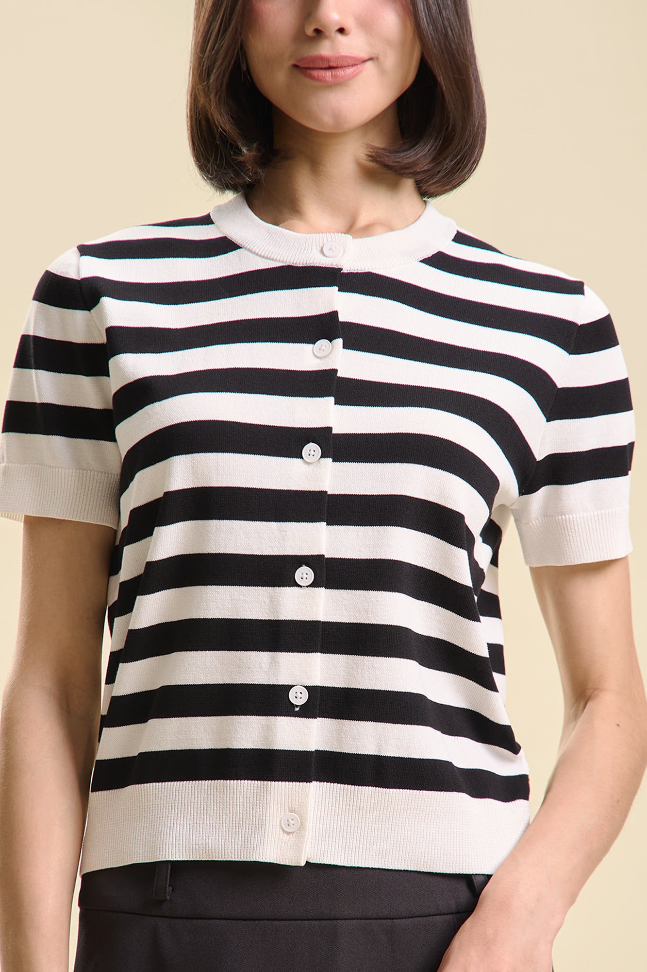 Dress Code Striped Light Knit Cardigan