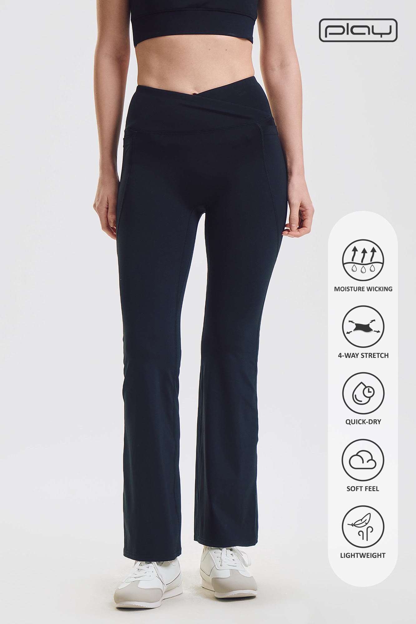 Penshoppe Play High-Waisted Flare Leggings