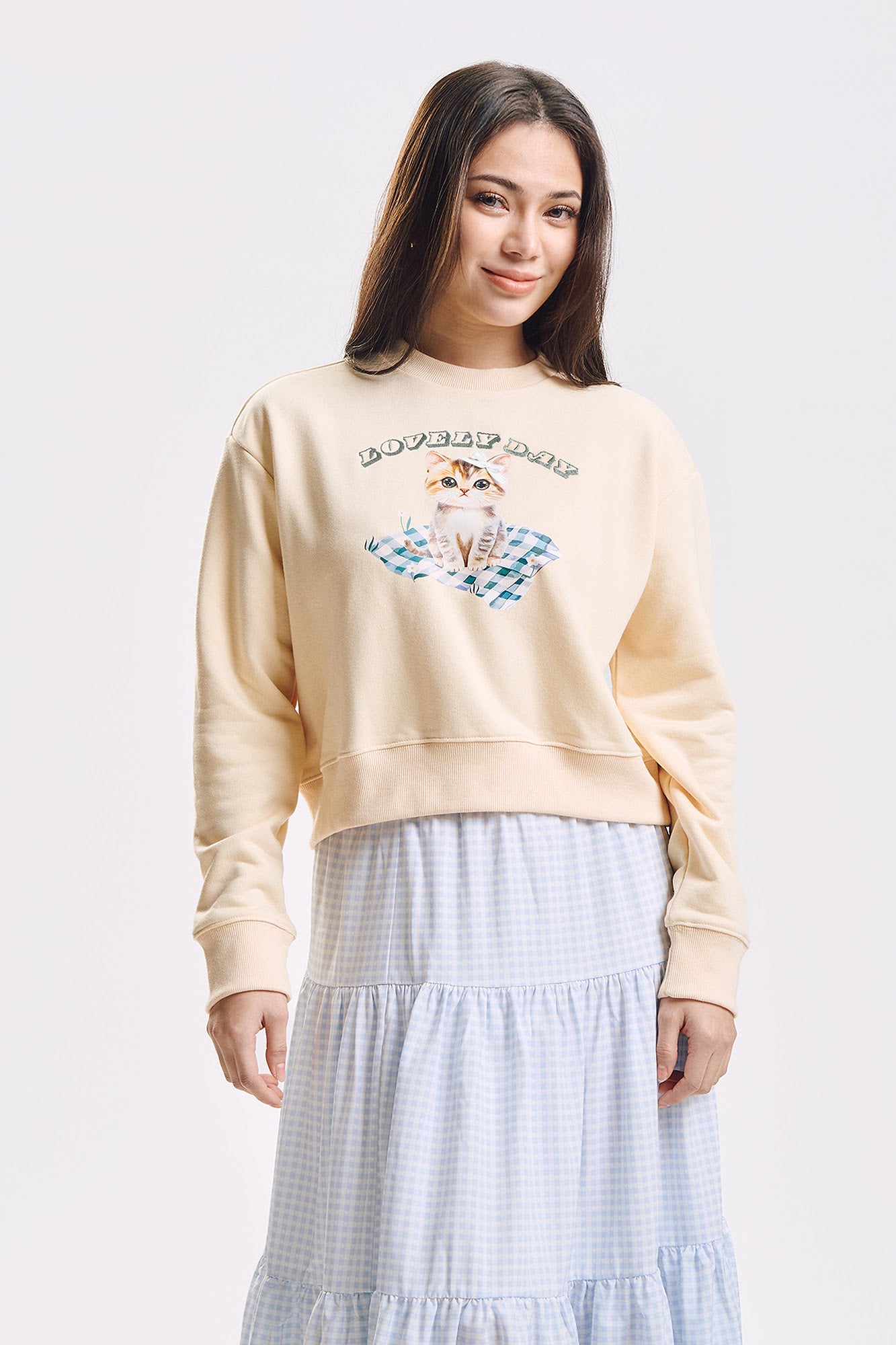 Lovely Day Relaxed Cropped Graphic Pullover