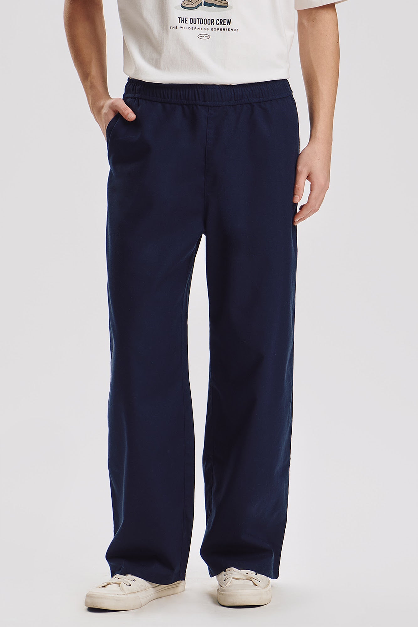 Wide Fit Pull-On Linen Pants