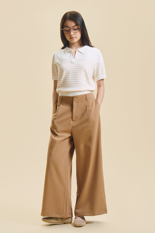 Dress Code Wide Fit Pleated Trousers