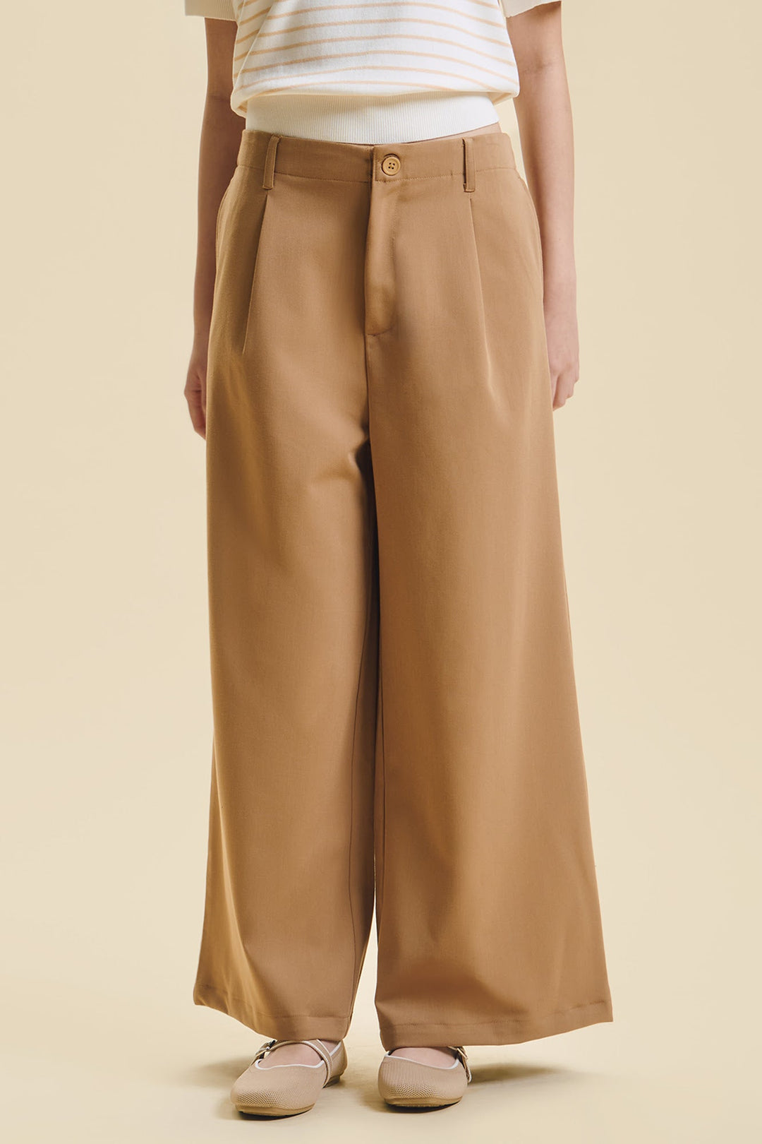 Dress Code Wide Fit Pleated Trousers