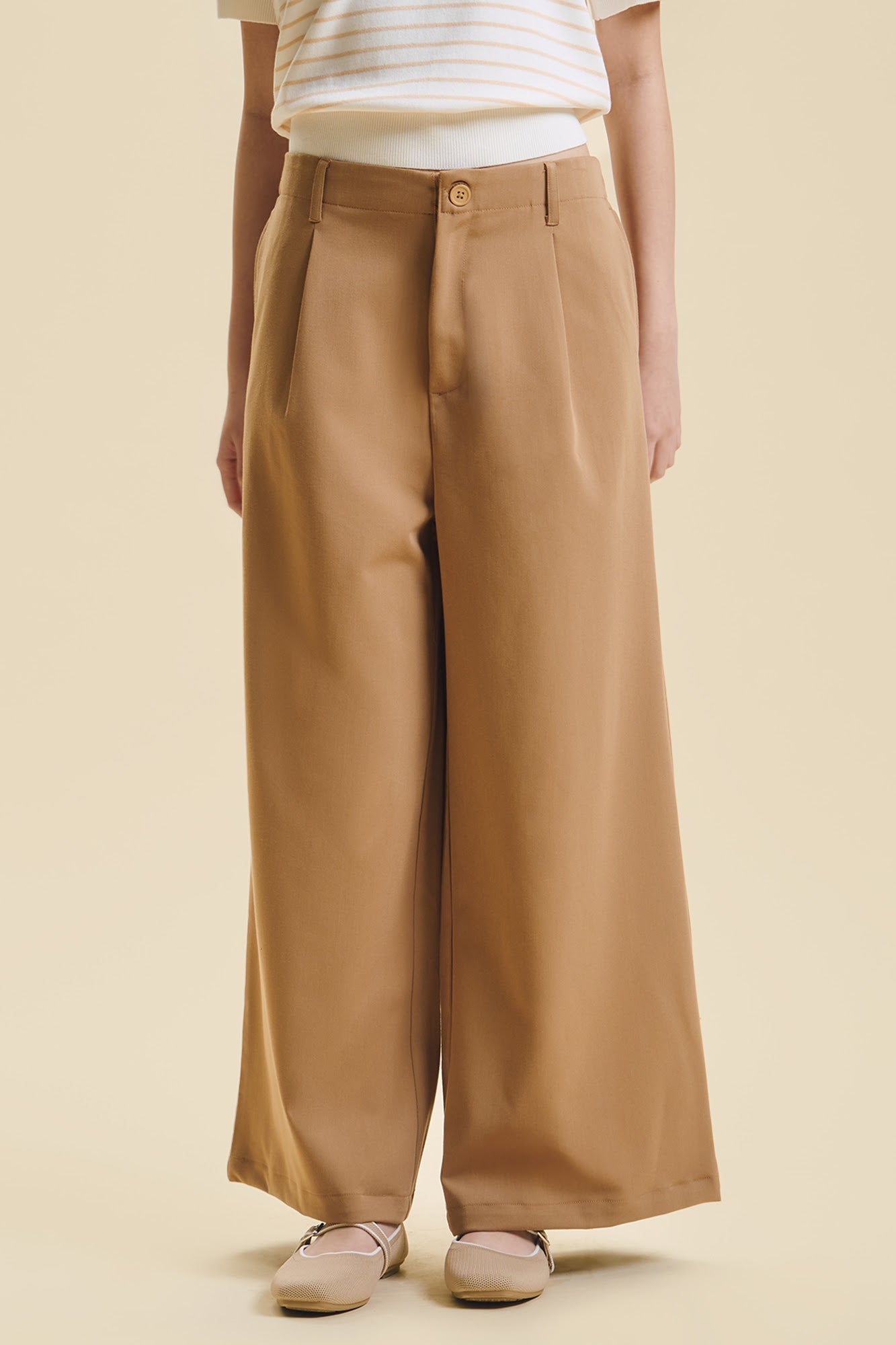 Dress Code Wide Fit Pleated Trousers