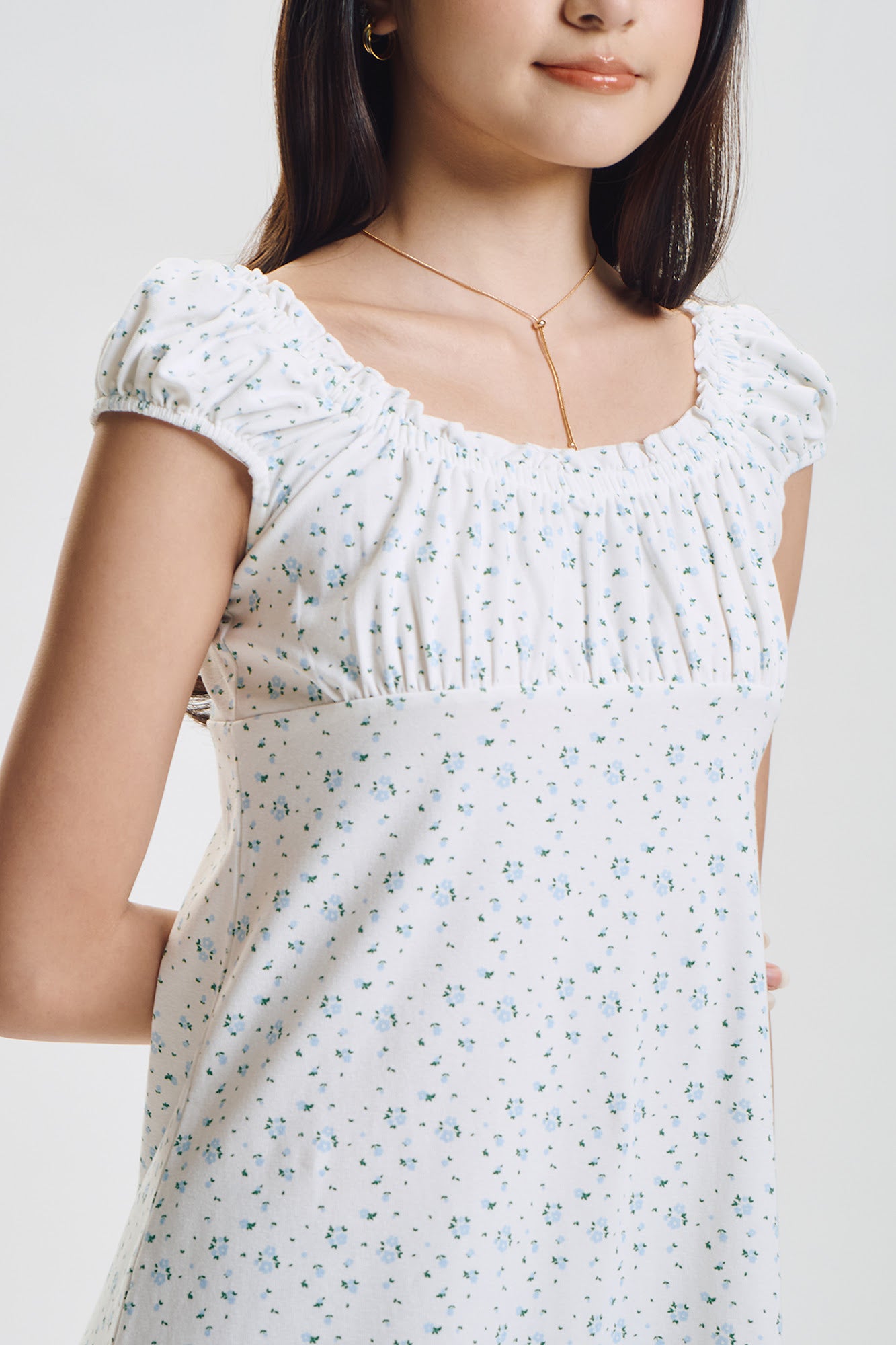 Short Sleeve Floral Print Slim Mini Dress