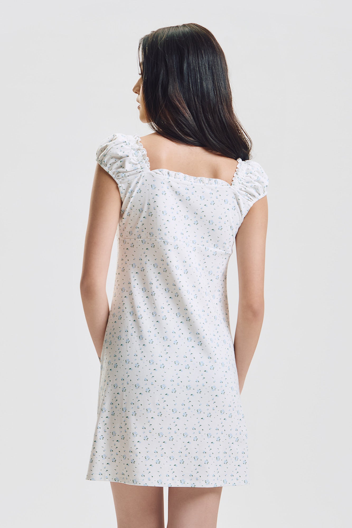 Short Sleeve Floral Print Slim Mini Dress