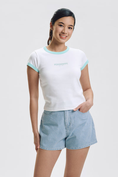 Penshoppe Slim Ringer Graphic T-Shirt