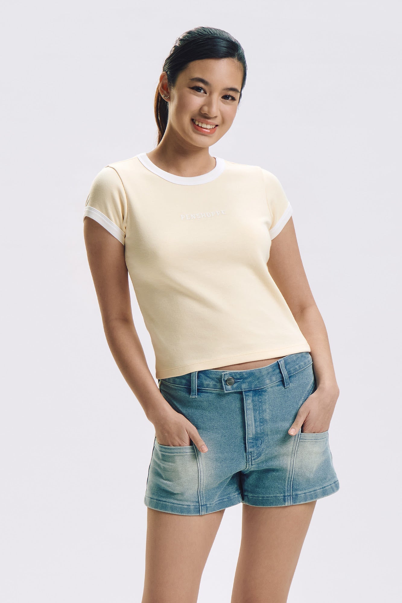 Penshoppe Slim Ringer Graphic T-Shirt