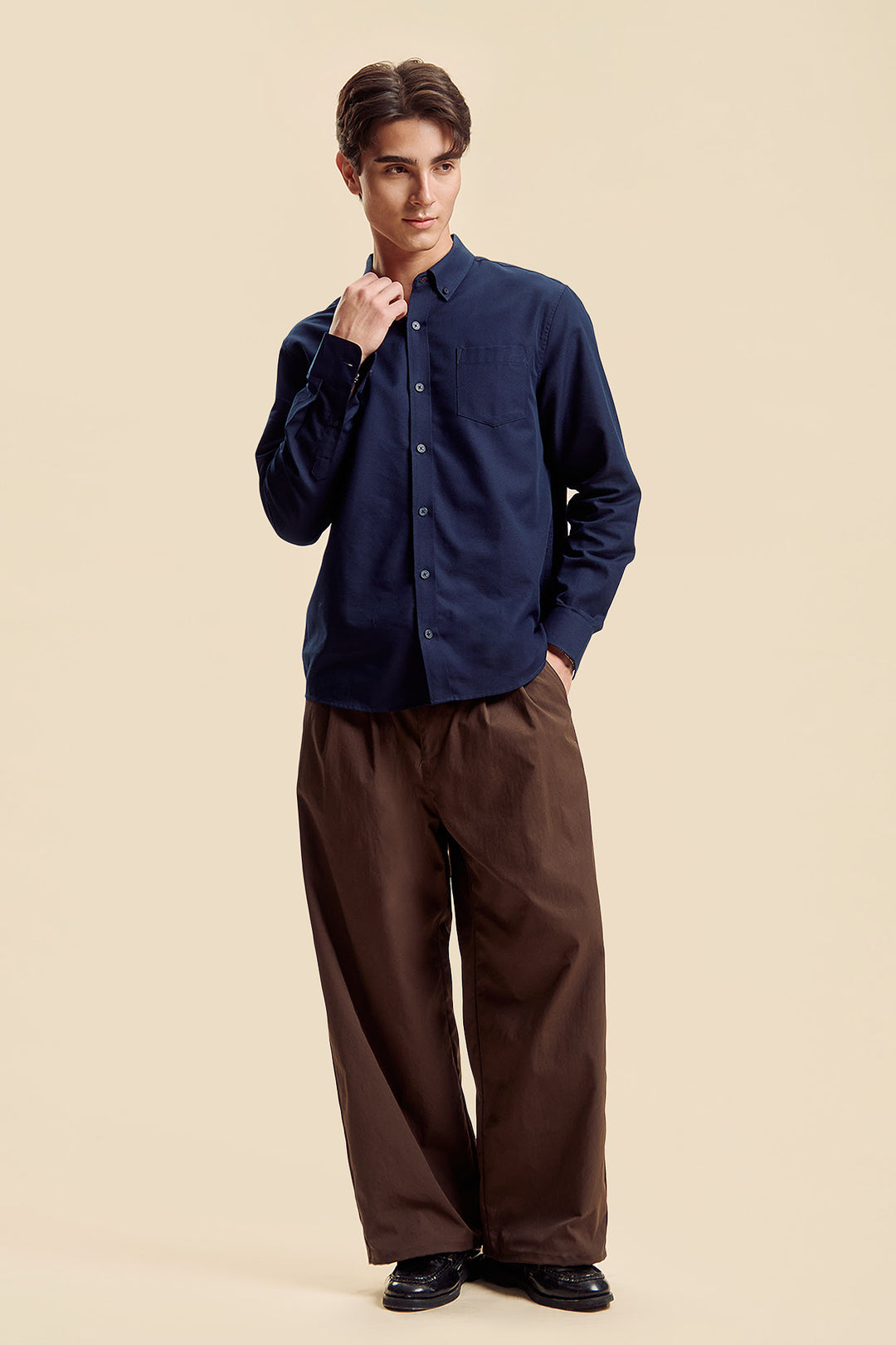 Dress Code Baggy Fit Pleated Pants