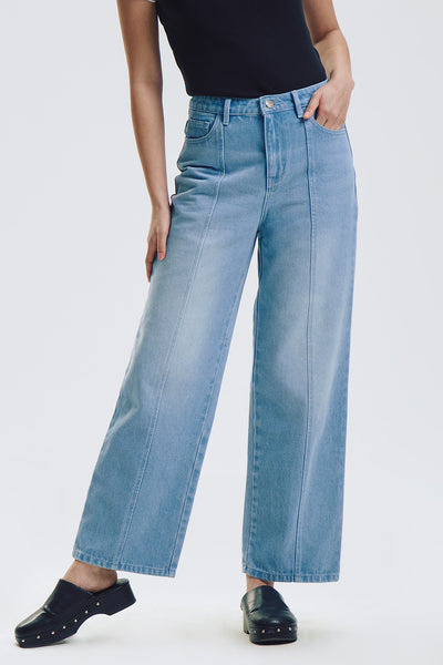 Straight Fit Jeans with Front Seam Detail