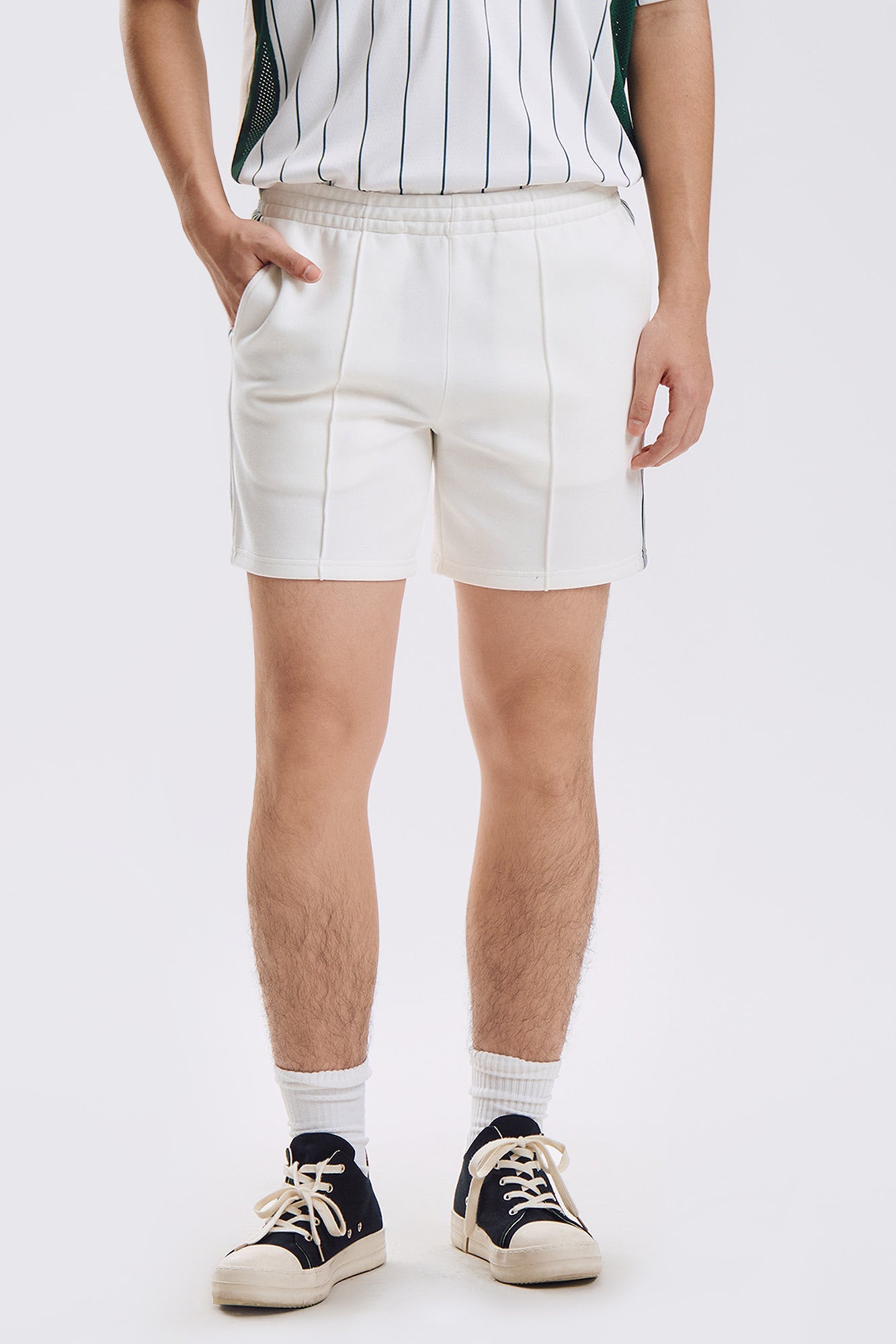 Modern Fit Track Shorts with Jacquard Taping