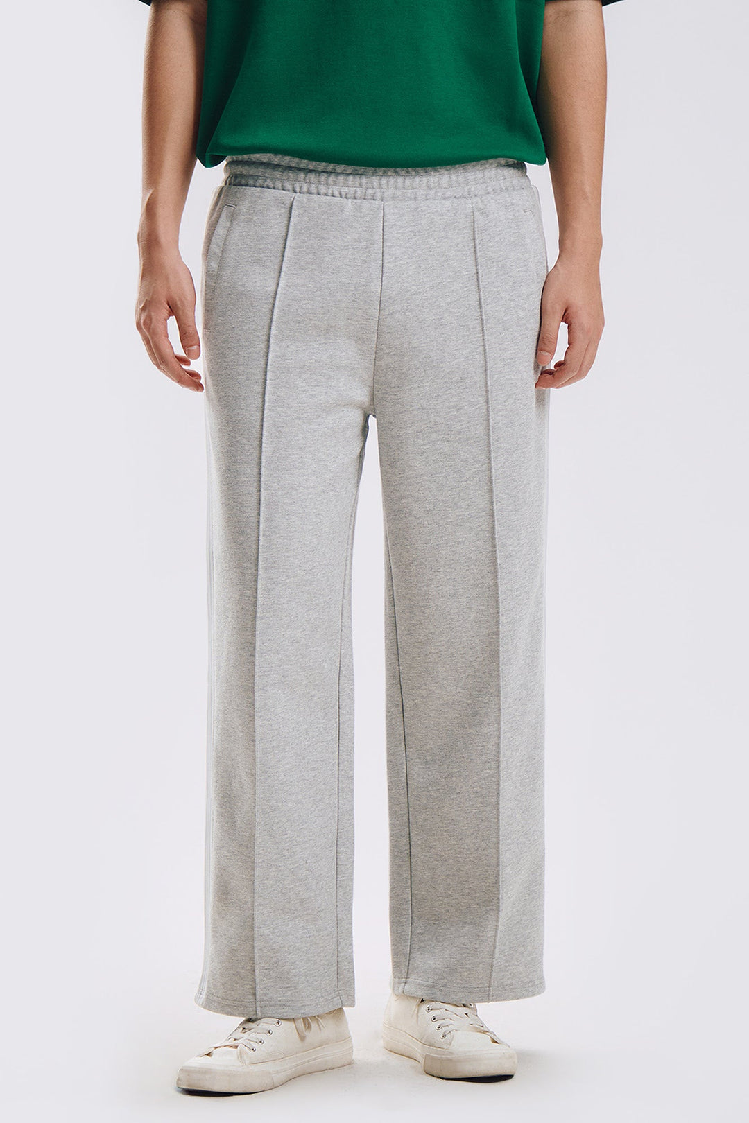 Wide Fit Track Pants with Jacquard Taping