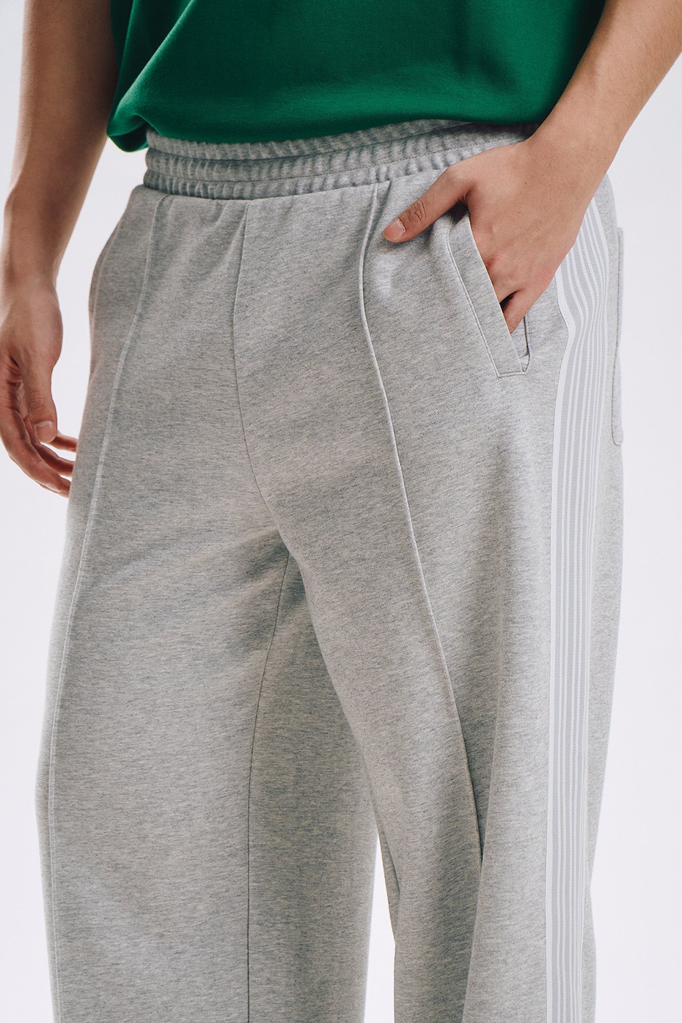 Wide Fit Track Pants with Jacquard Taping