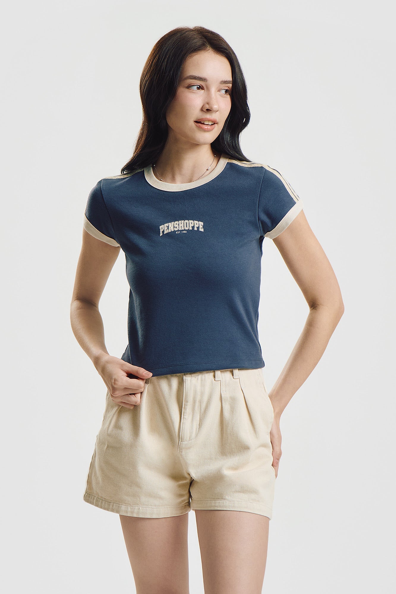 Penshoppe Slim Ringer Graphic T-Shirt