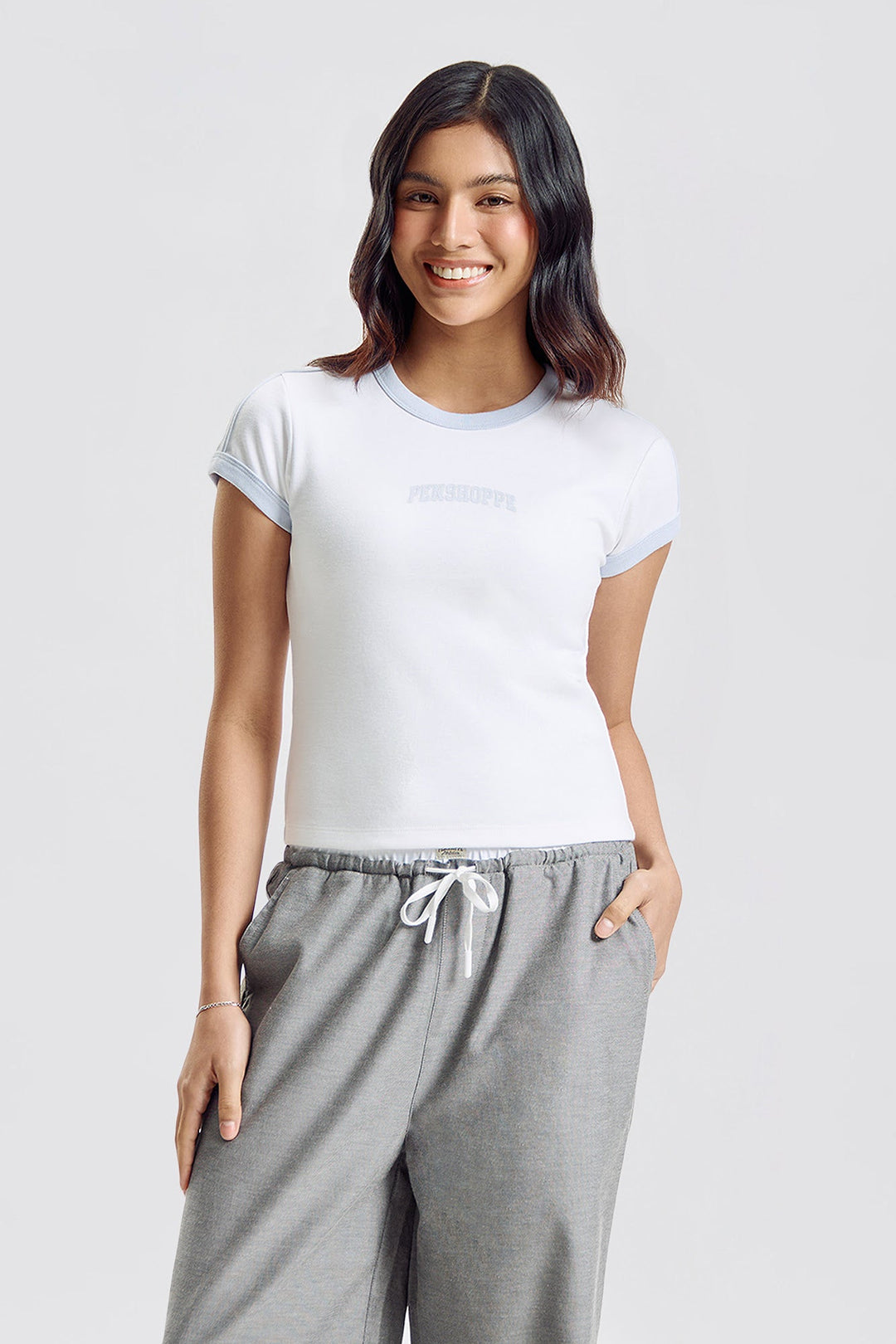 Penshoppe Slim Ringer Graphic T-Shirt