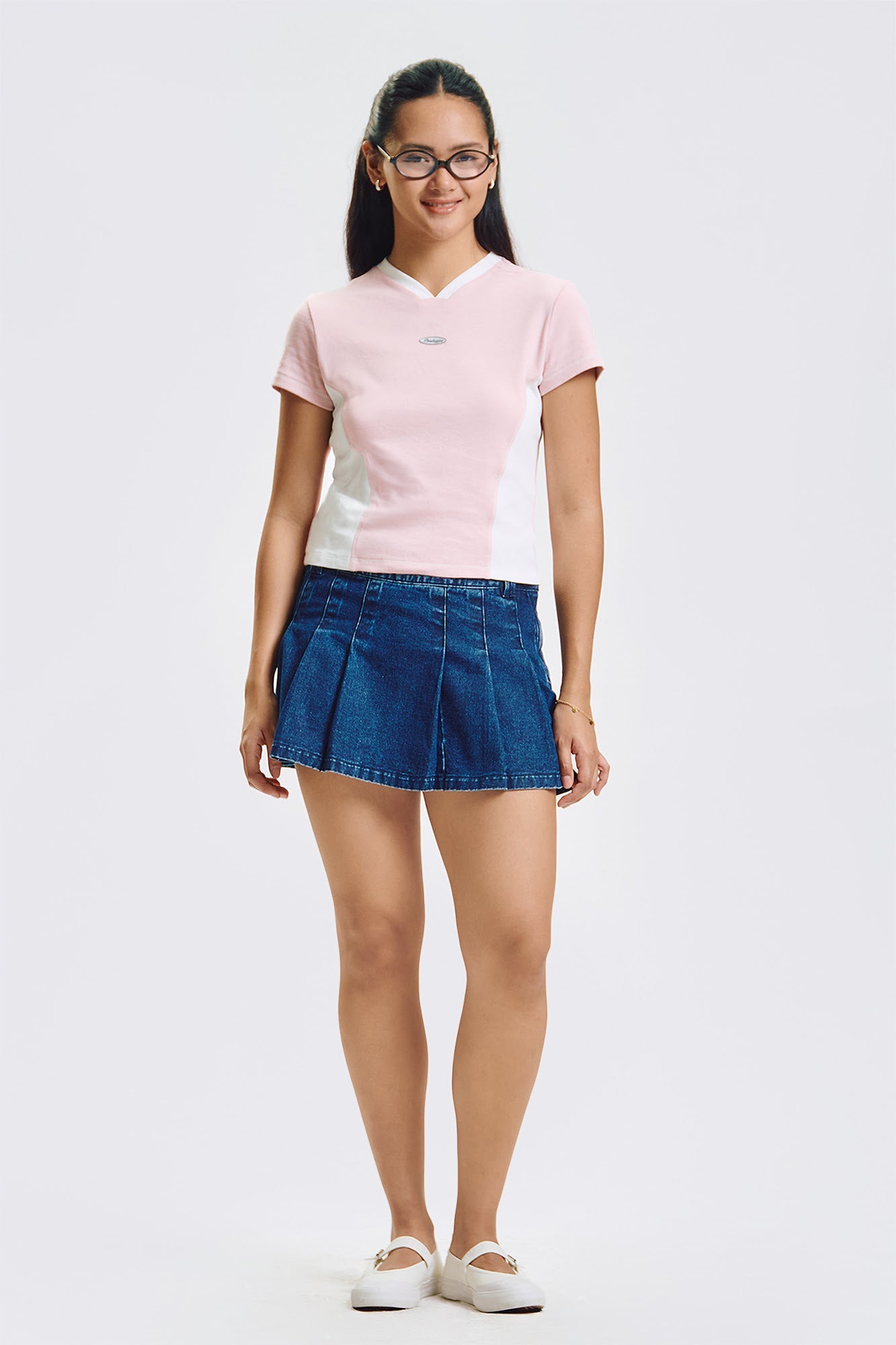 V-Neck Slim Graphic T-Shirt