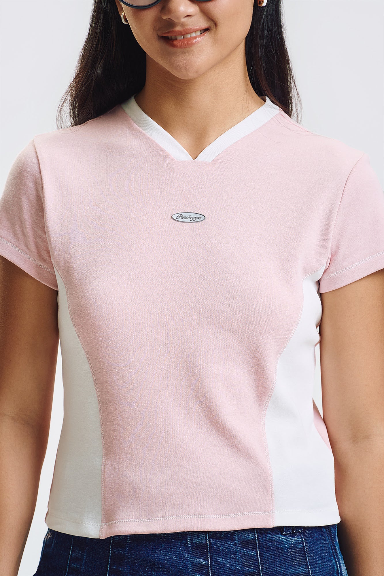 V-Neck Slim Graphic T-Shirt