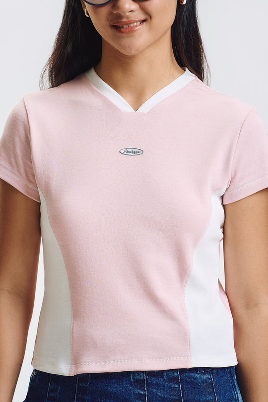 V-Neck Slim Graphic T-Shirt